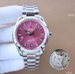 Copy Omega Lady Seamaster Aqua Terra 150M Stainless Steel Pink Dial